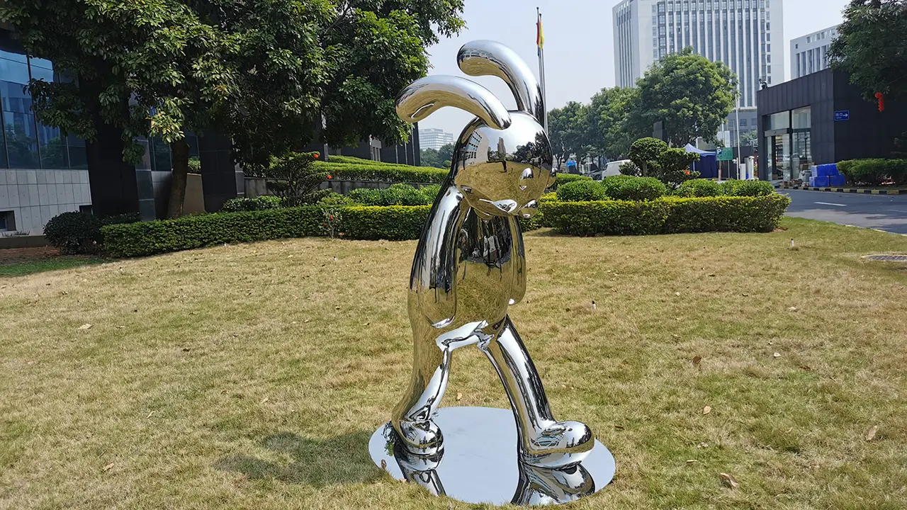 Modern Large Metal Rabbit Sculpture Park Decor (11)