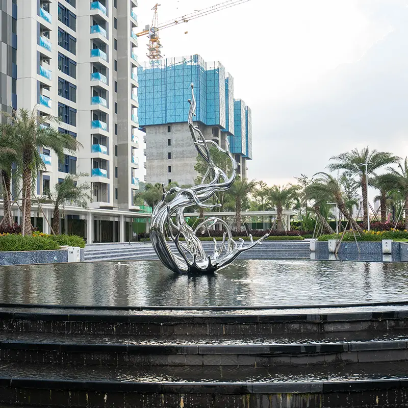 stainless steel garden sculpture