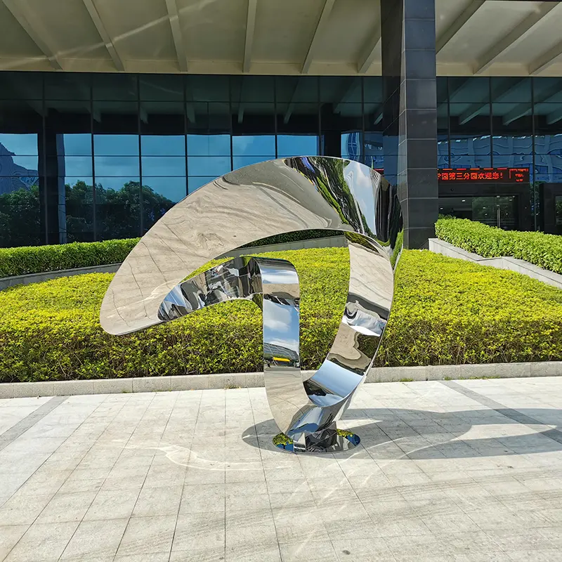 Large-scale outdoor abstract unique luxury courtyard decoration metal sculpture (6)
