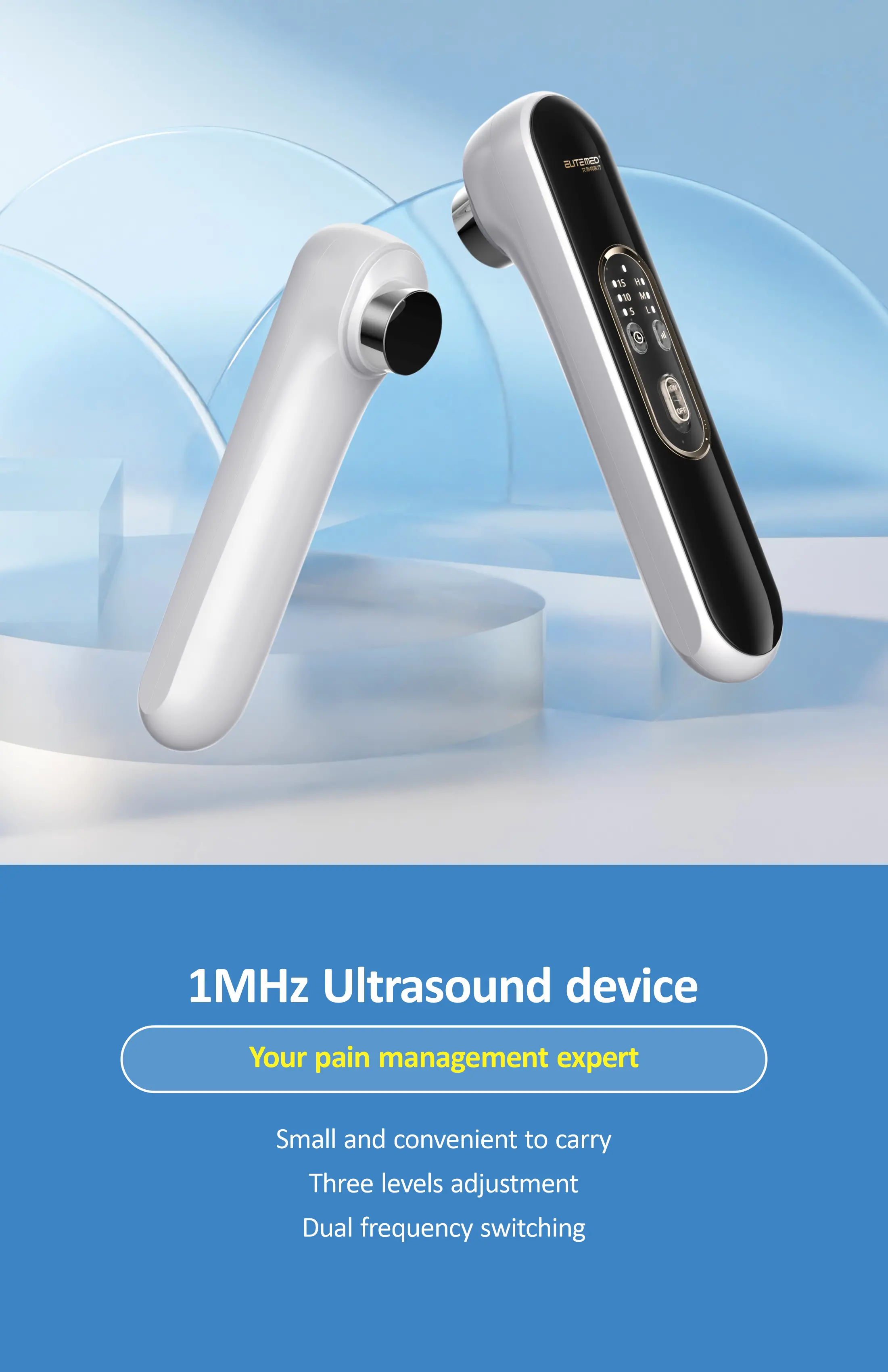 1 MHz Professional Ultrasound Therapy Machine for Pain Relief and  micro-massage