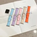 Macaroon Leather Bands For Apple Watch Se 7 6 5 38 40 42 44mm Genuine Leather I Watch Loops Fashion Pieces For 2022 Spring