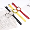 New Morandi Colors Thin 14mm Width Silicone Wristband For Apple Watch Sports Rubber I Watch Band With Case Series 7 6 5 4 3 2 1