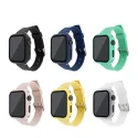 Hot Macaroo Colors Soft Silicone Wristband For Apple Watch Sport Rubber With Case I Watch Band 7 6 5 4 3 2 1 Rubber Watch Straps