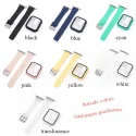 Amazon Best Seller Soft And Casual High Tensile Tpu Silicone Watch Straps With Case For Whole Apple Watch Series 40mm 44mm