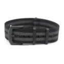 1.5mm Thick Nylon Coal Pvd Brush Black Wave Pattern Fabric Watch Bands 24mm Nato Strap