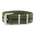 1.2mm Green Black Striped Nylon Material Seat Belt Nato Watch Strap 20 22