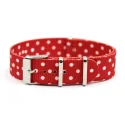Red Dot Print Fabric Band Woman Lady 18mm 20mm Watch Straps Nato