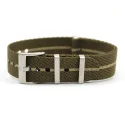 Fashion Khaki Green Beige Striped Nylon Watch Bands Nato Strap