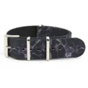 Rohs Nylon Strap Black Marble Printed Nato 20mm Watch Bands