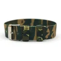 Single Pass Nylon Keeper Strap One Piece Green Camo Graphic Nato Watch Band 18mm 20mm
