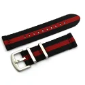 Seatbelt Material Two Piece Style Black Red Nato 22 Mm Watch Strap Nylon