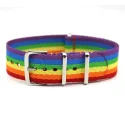 Wholesale Stocked Rainbow Nato Band 20mm 22mm Twill Striped Nylon Watch Strap