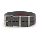 Single Pass 20mm 22mm Grey Red Nato Band French Force Parchute Elastic Watch Strap