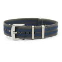 Custom Color Glossy Woven Grey Black Striped Watchband 20mm 22mm Seatbelt Nylon Watch Strap