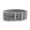 Dnc Marine National French Heavy Duty Quality One Piece Single Pass Adjustable Nato Strap 20mm 22mm Grey Elastic Watch Band