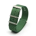 Green Dot Printed Bracelet Woven Fabric Nato 18 20 22 Adjustable Nylon Watch Strap