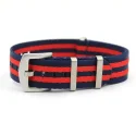 1.2mm Durable Smoothly Blue Red Seatbelt Watch Bands 20 22mm Nylon Nato Strap