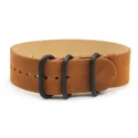 2mm Thick Calf Watch Bands 20mm 22mm 24mm Single Pass Nato Pvd 3 Rings Zulu Leather Watch Straps