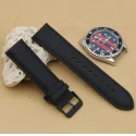 Pvd Buckle Crazy Horse Cow Leather Vintage Black Watch Strap Leather 20mm 22mm