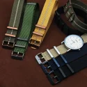 Yunse Hotsale Luxury Upgraded Pvd Black/bronze/blue Buckle New Twill Braided Nylon Watch Bands 20mm 22mm Fabric Nato Straps