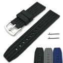 Stocked Tire Texture Quick Release Black Blue Rubber Silicone Watch Strap Band
