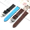 Padded Crocodile Embossed Leather Strap Watch Strap Alligator