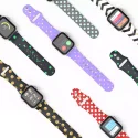 Adjustable Silicone Fadeless Polka Dots Pattern Printed Rubber Straps Replacement Watch bands for Apple Watch Series SE