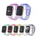 Waterproof Silicone Transparent Glitter Watch Band For Apple Watch 6 SE