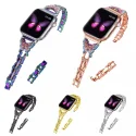 2022 New design colorful 38 40 41 42 44 45mm butterfly watch strap for luxury apple watch 45mm wrist diamond metal i watch band