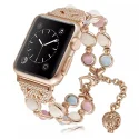Women Designers Beaded Watch Band for Apple Watch Band Charm Elastic Luxury Pearl Strap for iWatch Series 6 5 4 3 SE 38mm 40mm