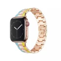 Watchband For Iwatch Se Series 7 6 5 Bracelet Rainbow Stainless Steel Metal Strap For Apple Watch Band 38 40 41 42 44 45 Mm