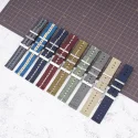 New Designed Two Pieces Woven Braided Pure Color Twill Nato Nylon Watch Straps Suitable for Different Watch 18mm 20mm 22mm