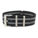 Black gray Military Premium Braided Woven Double Pass Changeable Nylon Nato Strap 20mm 22mm Watch Band