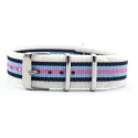 White blue pink Ready To Ship 20mm Nato Nylon Stripe Watch Strap Band