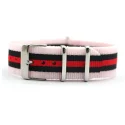 Pink black red Custom Different Colors 1 Piece Nato Striped Nylon Watch Strap