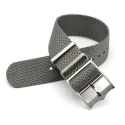 Solid Color Grey Integrated Single Pass Nato Strap 20mm 22mm Nylon Cuff Watch Band