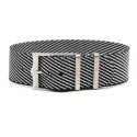 Black And White Top Quality Newest Nylon Watchband Superior Watch Nato Strap With Brushed Adjustable Buckle