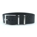 2 Tones Twill Black Grey Nato Watch Strap 18mm 20mm 22mm With Adjustable Buckle