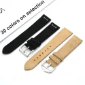 Genuine Cow Suede Leather Vintage Watch Straps Black Khaki Watch Bands Replacement Strap For Watch Accessories 20mm