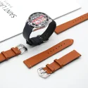 Premium V-Stitch Pebbled Pattern Genuine Leather Watch Bands