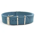 Blue Available One Piece Natural Leather Nato Watch Straps 18 19 20 21 22 24mm