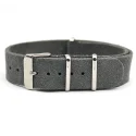 Gray Available One Piece Natural Leather Nato Watch Straps 18 19 20 21 22 24mm
