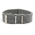 Gray High Quality Genuine Leather Nubuck Nato Strap 20mm 22mm 24mm Double Pass Suede Watch Strap For Both Man Women