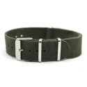 Green High Quality Genuine Leather Nubuck Nato Strap 20mm 22mm 24mm Double Pass Suede Watch Strap For Both Man Women