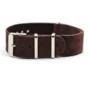Brown High Quality Genuine Leather Nubuck Nato Strap 20mm 22mm 24mm Double Pass Suede Watch Strap For Both Man Women