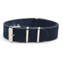Blue Wrist Band Cowhide Suede Nato Strap For Man Woman