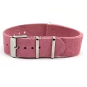 Pink Wrist Band Cowhide Suede Nato Strap For Man Woman
