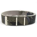 Custom Logo Integrated 3d Printed Genuine Leather Nato Band 20 Mm Suede Watch Nato Strap Gray Camouflage
