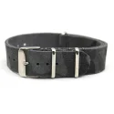 Custom Logo Integrated 3d Printed Genuine Leather Nato Band 20 Mm Suede Watch Nato Strap Dark Grey