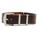 Premium Genuine Leather Cowhide Nato Leather Watch Strap Brown